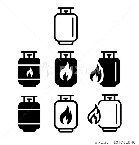 ガスボンベイラストセット ガスボンベイラストセット 107701946