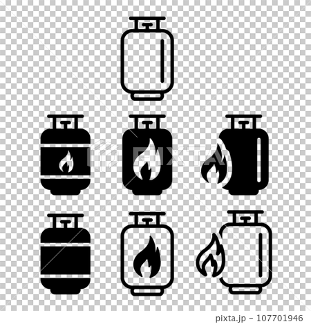 ガスボンベイラストセット ガスボンベイラストセット 107701946