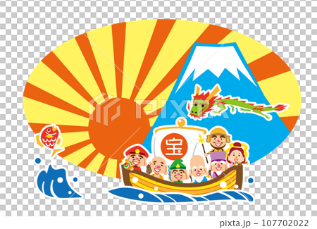 辰年 七福神の宝船 テンプレート 辰年 七福神の宝船 テンプレート 107702022