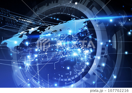 光り輝く地球のイメージの背景 107702216