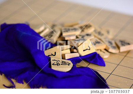 将棋盤の上の将棋の駒 107703037
