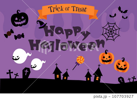 ハロウィンデザインテンプレ01のイラスト素材 [107703927] - PIXTA