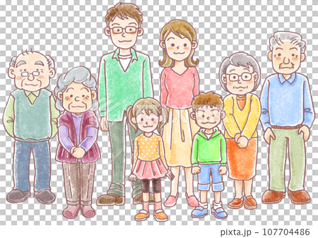 蠟筆畫風格人物_全身_8人 107704486