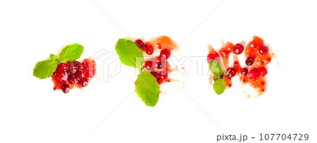 Cranberry Jam Smear, Red Marmalade Splash, Cranberries Jelly, Fruity Confiture Smudge 107704729