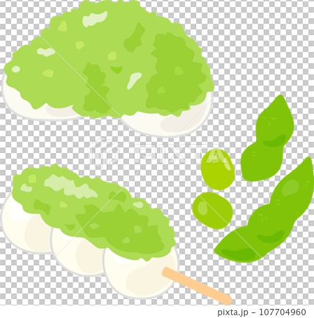 ずんだ餡のお菓子と枝豆 107704960