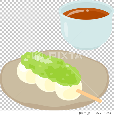 Kushidango topped with zunda bean paste Kushidango topped with zunda bean paste 107704963