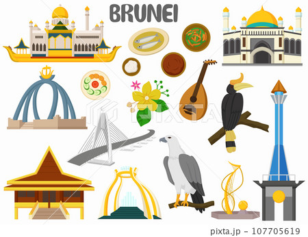Set of Brunei famous landmarks Set of Brunei famous landmarks 107705619
