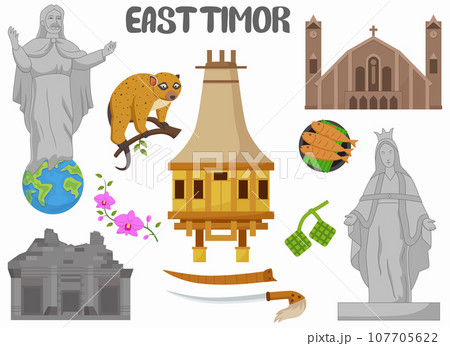Set of East Timor famous landmarks Set of East Timor famous landmarks 107705622