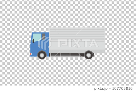 Vector illustration of blue medium-sized truck/4 ton truck Vector illustration of blue medium-sized truck/4 ton truck 107705816