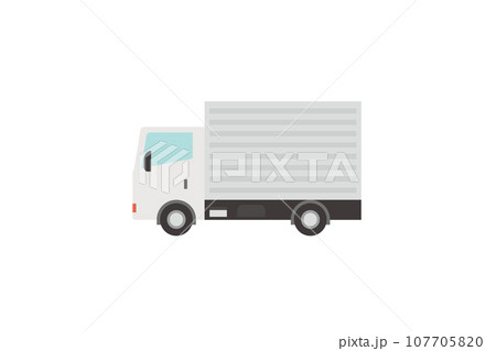 白い小型トラックのベクターイラスト/2トントラック 107705820