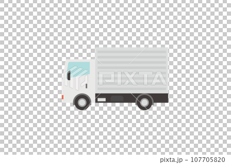 白い小型トラックのベクターイラスト/2トントラック 107705820