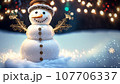 クリスマスの夜 雪だるまとイルミネーション【AI生成画像】 クリスマスの夜 雪だるまとイルミネーション【AI生成画像】 107706337