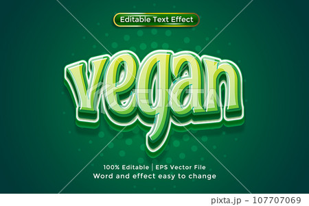Vector vegan text editable text effect 107707069