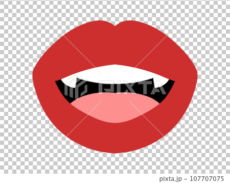 Halloween vampire red lips illustration material 107707075
