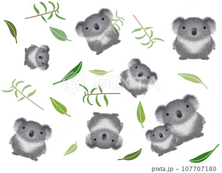 コアラのシームレスパターンC-1  PNG  107707180