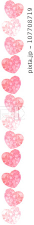 きらきらハートのライン素材【縦】 107708719