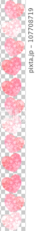 きらきらハートのライン素材【縦】 107708719