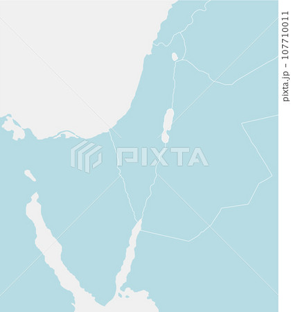 パレスチナ問題 (イスラエルと周辺国) ベクターマップイラスト (文字なし) 107710011