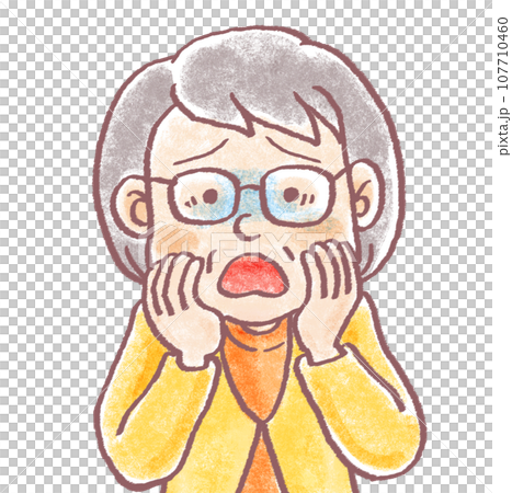 柔和的人_年長的女人_戴眼鏡的奶奶_蒼白 107710460