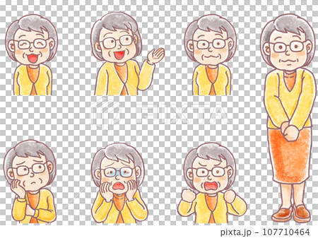 Pastel person_older woman_grandma with glasses_ Pastel person_older woman_grandma with glasses_ 107710464