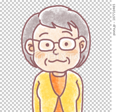 Pastel person_older woman_grandma with glasses_front facing Pastel person_older woman_grandma with glasses_front facing 107710465