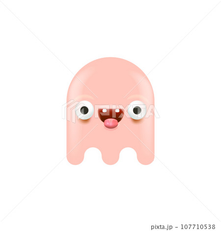 vector cute pink ghost isolated on white vector cute pink ghost isolated on white 107710538