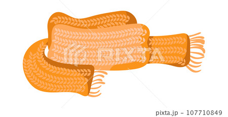 autumn illustration scarf vector on white background. Flat Hand drawn fall element for design greeting card. Thanksgiving Day 107710849