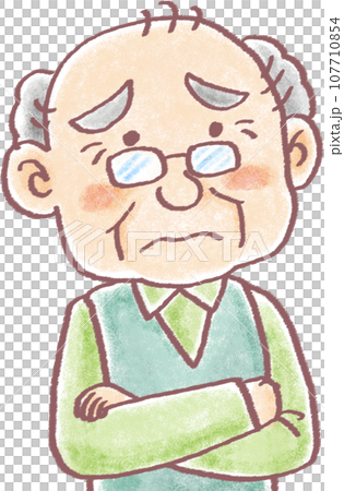 Pastel-like person_elderly man_grandpa_worried 107710854