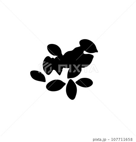 Pumpkin Seeds Icon, Pepita Grains Silhouette Isolated, Scattered Healthy Nuts Pictogram, Pumpkin Seed Group 107711658