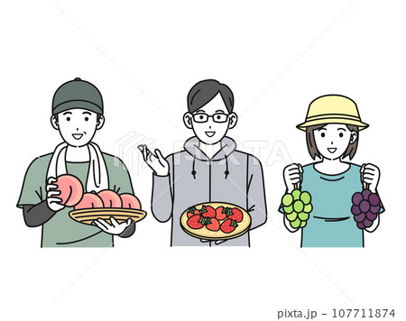 果物農家とフルーツのイラスト 107711874