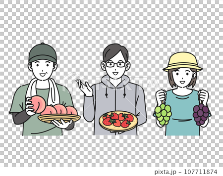 果物農家とフルーツのイラスト 107711874