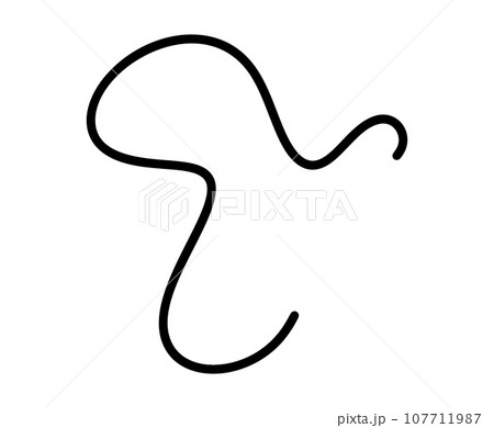 Black hand drawn curved swirled abstract line. Scribble curly brush strokes vector pen doodle calligraphy, thin squiggle. style sketches Black hand drawn curved swirled abstract line. Scribble curly brush strokes vector pen doodle calligraphy, thin squiggle. style sketches 107711987