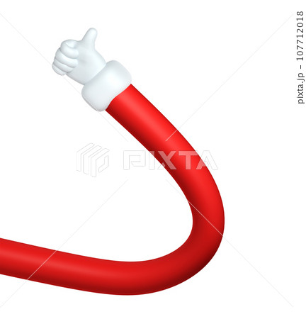 Cute cartoon 3D Thumb up hand making like gesture of Santa Claus Christmas icon. Style shows okay sign rendering. Business clip art on white background illustration Cute cartoon 3D Thumb up hand making like gesture of Santa Claus Christmas icon. Style shows okay sign rendering. Business clip art on white background illustration 107712018