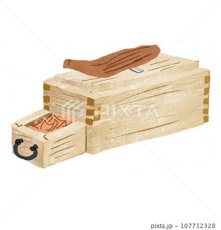 木製の削り器で削ったかつお節 107712328