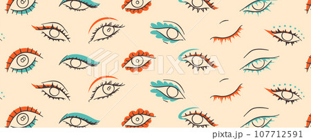 Backgroung human eyes, hand drawn vector Backgroung human eyes, hand drawn vector 107712591