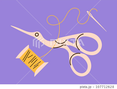 Sewing kit Scissors thread needle 107712628