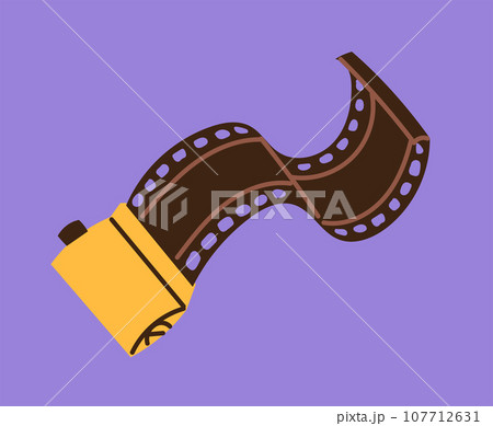 Photo film hand drawn vector illustration 107712631