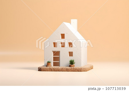 白い住宅のアイコン(3D)楽しい街並みと街づくり。 白い住宅のアイコン(3D)楽しい街並みと街づくり。 107713039