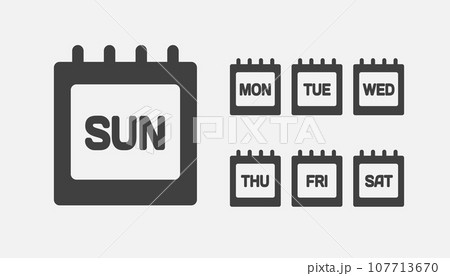 Vector set icon page calendar, days of the weekのイラスト素材 [107713670] - PIXTA