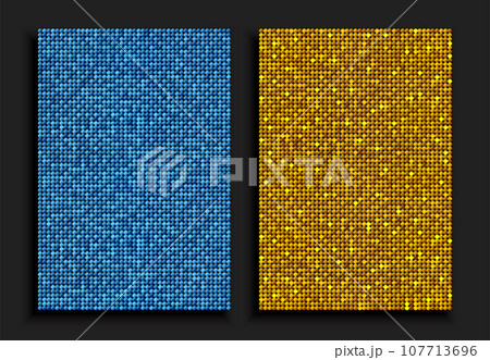 Poster blue and golden sequins, glitters, sparkle 107713696