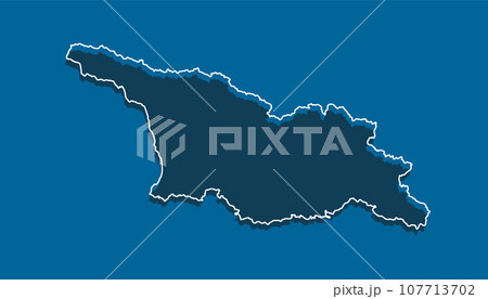 Vector outline map Georgia, line border country 107713702