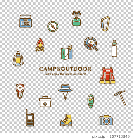 Camping icon set 107713849