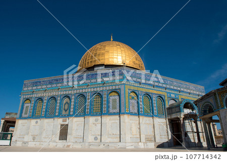 The Dome of the Rock, Temple Mount, al-Aqsa mosque, Jerusalem, Israel. The Dome of the Rock, Temple Mount, al-Aqsa mosque, Jerusalem, Israel. 107714342