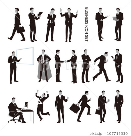 ビジネスマンシルエットセット ビジネスマンシルエットセット 107715330