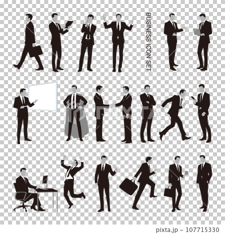 ビジネスマンシルエットセット ビジネスマンシルエットセット 107715330