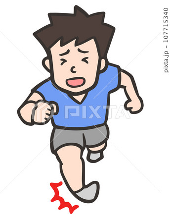 ランニング中に足を捻って捻挫した男性 107715340