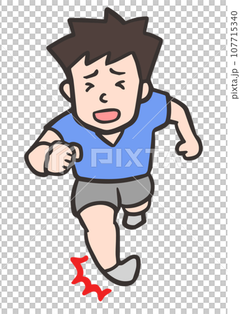 ランニング中に足を捻って捻挫した男性 107715340