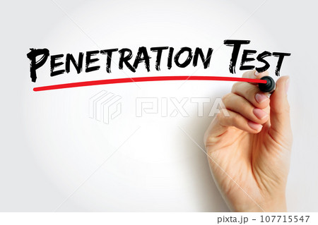 Penetration test - ethical hacking, is an authorized simulated cyberattack on a computer system, technology text concept for presentations and reports 107715547