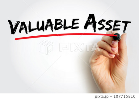 Valuable Asset text quote, concept background 107715810