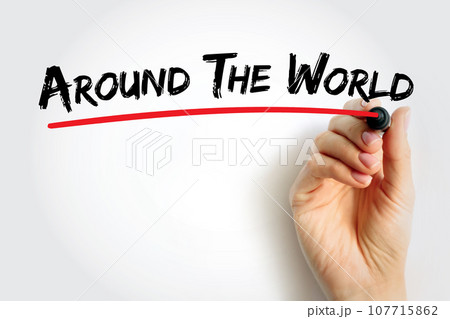 Around The World text quote, concept background 107715862